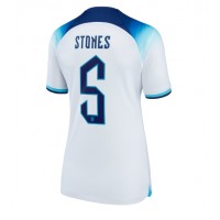 Camisa de Futebol Inglaterra John Stones #5 Equipamento Principal Mulheres Mundo 2022 Manga Curta
